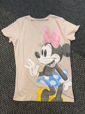 Disney Pink Minnie Mouse Graphic Tee with Blue Polka Dot Skirt
